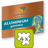 Aluminiumverbundplatte kupfer gebürstet In Frei-Form (max. 4 Konturfräsungen möglich), einseitig 4/0-farbig bedruckt