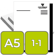 Briefpapier DIN A5, 1/1 farbig<br>(Vorderseite: Graustufen / Rückseite: Graustufen)