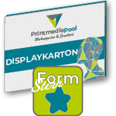 Displaykarton in Stern-Form konturgefräst <br>beidseitig 4/4-farbig bedruckt