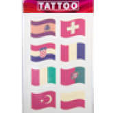 Hochwertiger Tattoo-Bogen mit transparenter Schutzfolie Flaggen Gemischt