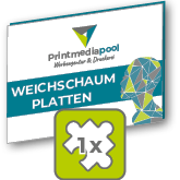KAPA® plast Weichschaumplatte in Frei-Form (eine Konturfräsung möglich) <br>beidseitig 4/4-farbig bedruckt