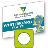 Whiteboardplatte rund (kreisrund konturgefräst) <br>einseitig 4/0-farbig bedruckt
