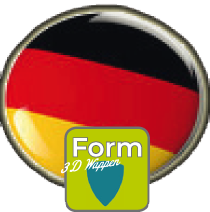 3D Gel-Aufkleber Wappen-Form (58 x 68 mm)