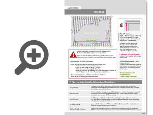 Product Bild hochwertige_tafelfolie_mit_wei__druck_in_katze-form_konturgeschnitten___einseitig_1_0-farbig_bedruckt